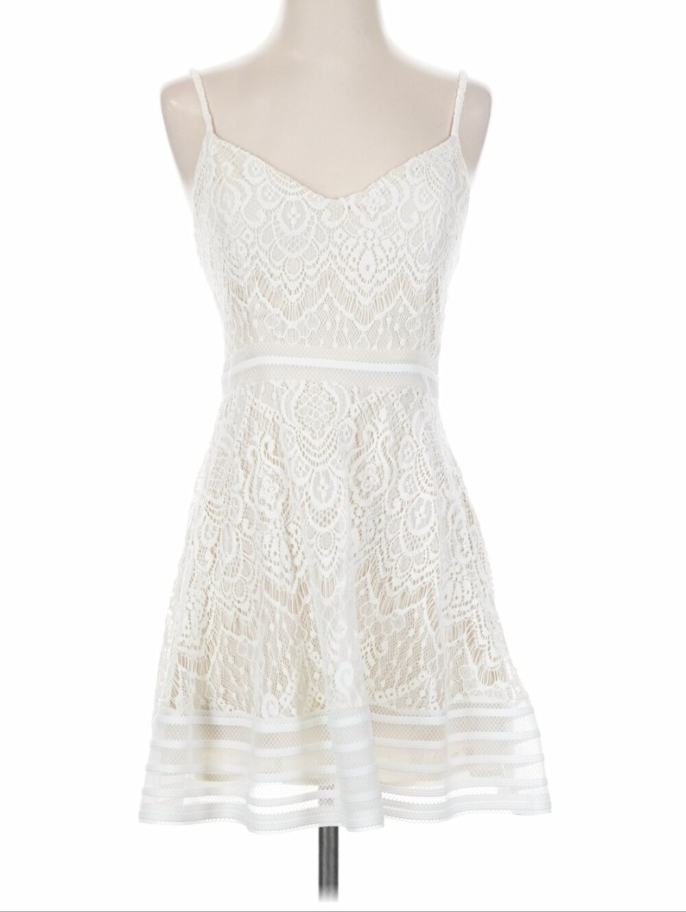 the room Ivory Lace Spaghetti-Strap Mini Dress